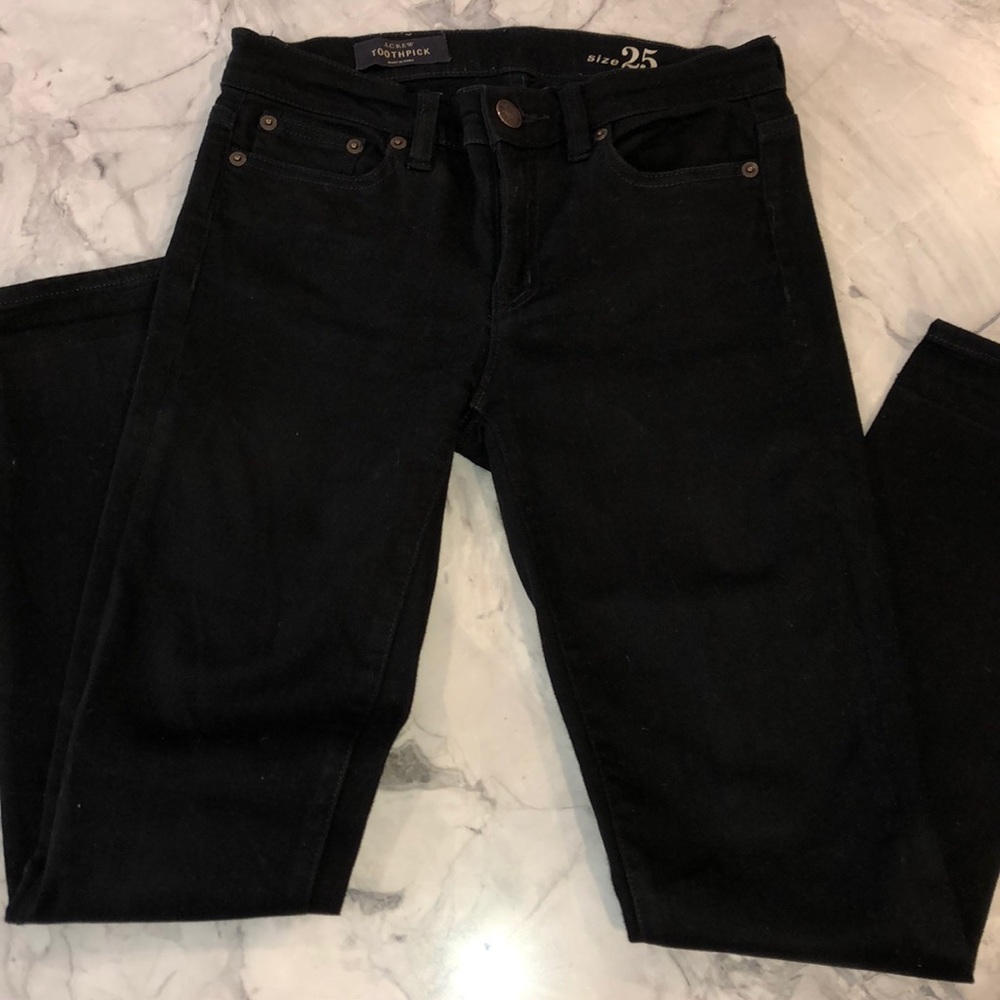 J.Crew black toothpick jeans 25